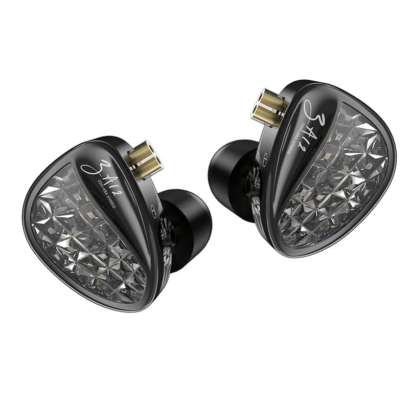 KZ ZA12 2DD+4BA Cuffie IEM Ibride con Cavo, Monitor In-Ear Hi-Fi, Auricolari Regolabili, Cuffie Sportive con Cancellazione del Rumore per Gaming