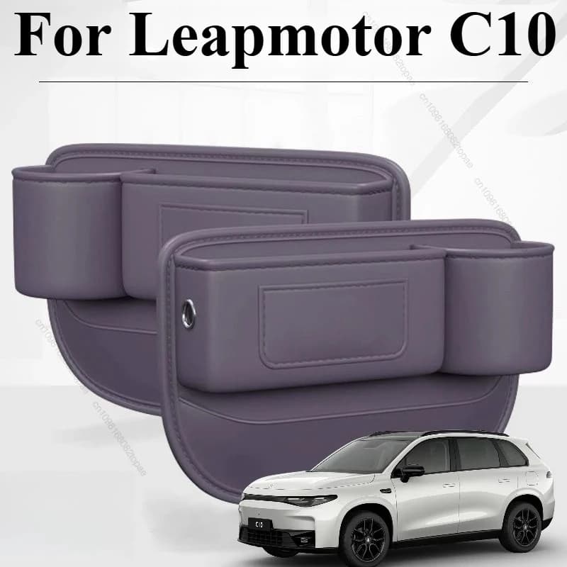 For Leapmotor C10 Car Seat Gap Slot Storage Box Cup Key Phone Pocket Bag Interior Accessories Leather Car