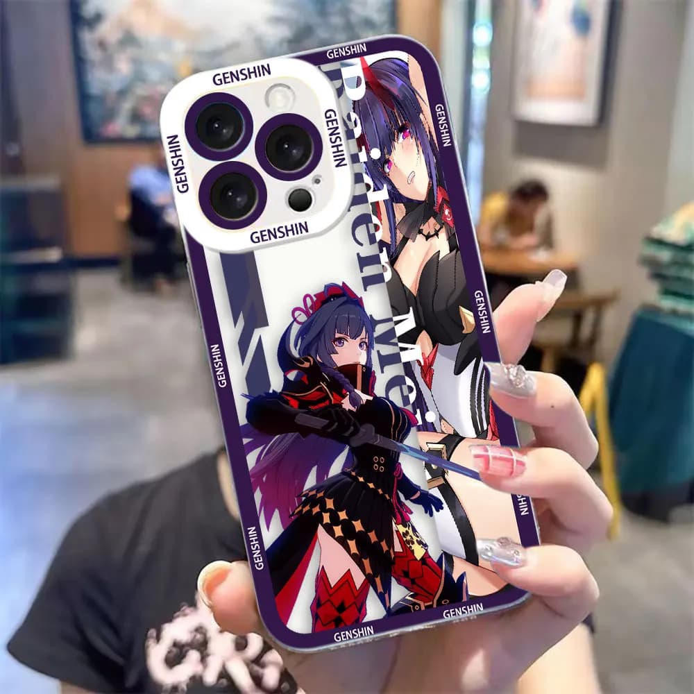 Clear Phone Case For Infinix TECNO POVA 2 4 3 5 SMART 6 7 8 NOTE 10 11 12 50 CAMON 20 30 40 Cover Genshin Impact Yae Shenhe Rail