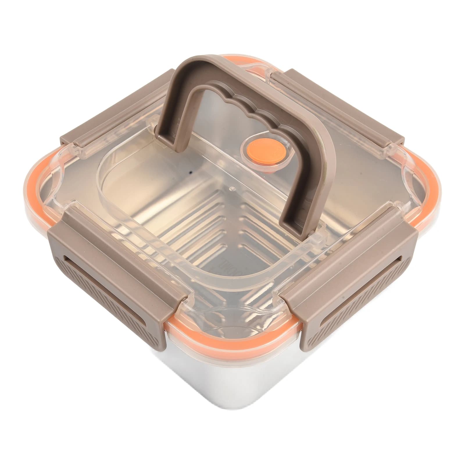 1Pc 304 Stainless Steel Lunch Box Leakproof Food Container With Silicone Grip For Work Gym Picnic Camping Storage