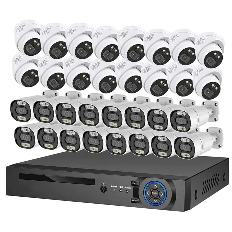 Kit Telecamere IP Bullet POE 8MP 4MP con Tracciamento Automatico, Sistema NVR POE 32CH 4K 32ch 48V H.265, Kit CCTV, Sistema di Telecamere di Sicurezza