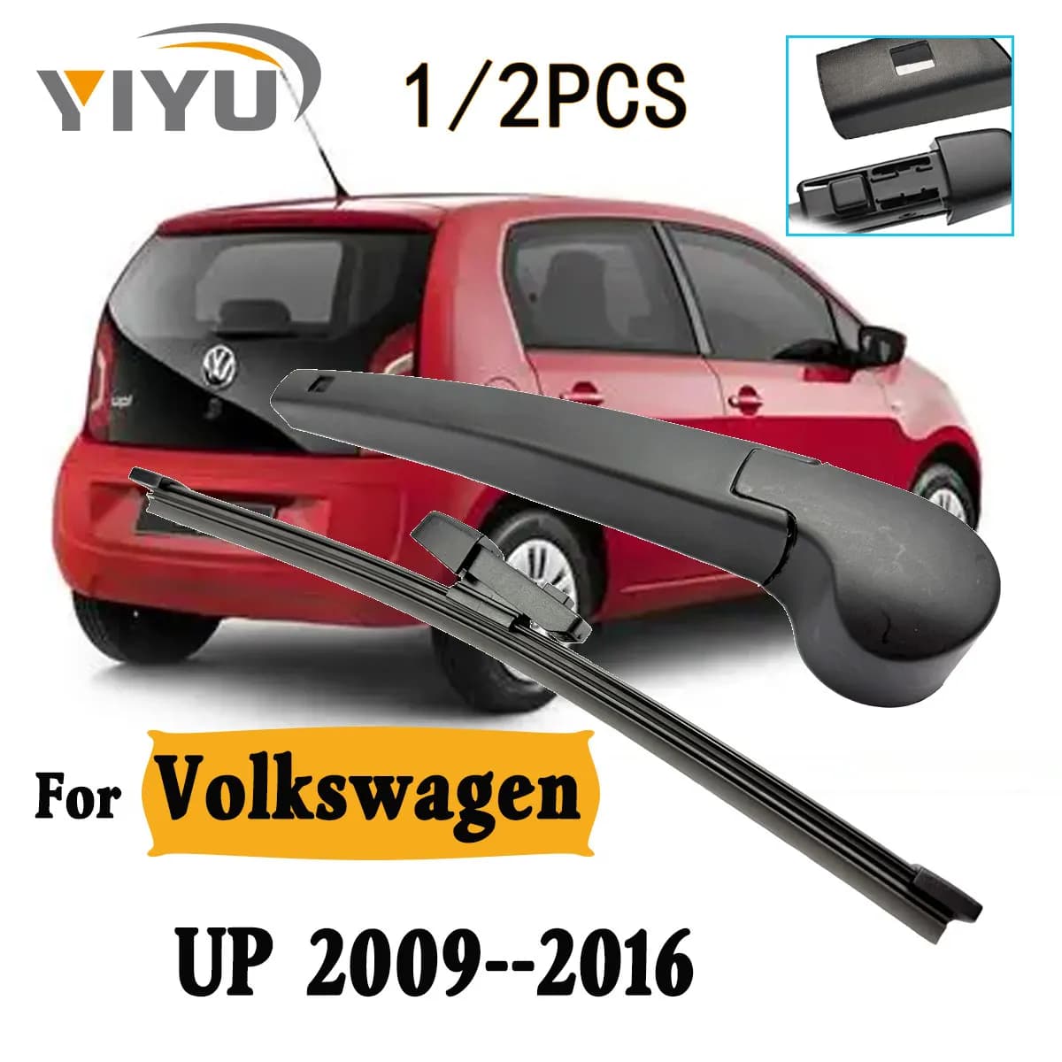 1/2PCS Rear Wiper Blade Wiper Arm For Volkswagen UP 2009--2016 Windshield Windscreen Clean Tailgate Window Car Rain Brush