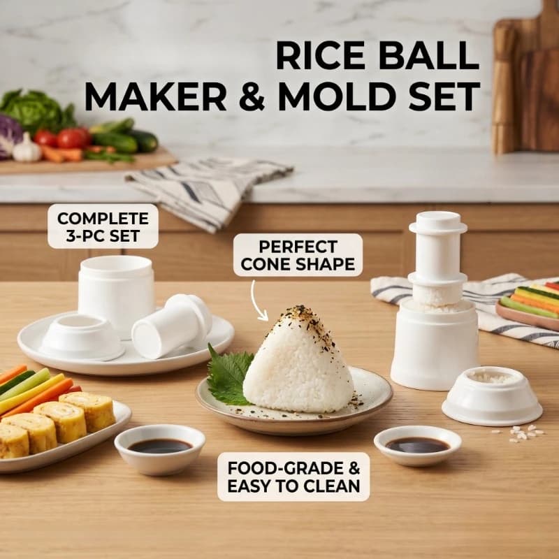 Food Grade Cone Shaped Rice Ball Making Tool Portable Easy Clean DIY Sushi Potato Rice Mold Home Kitchen Gadget
