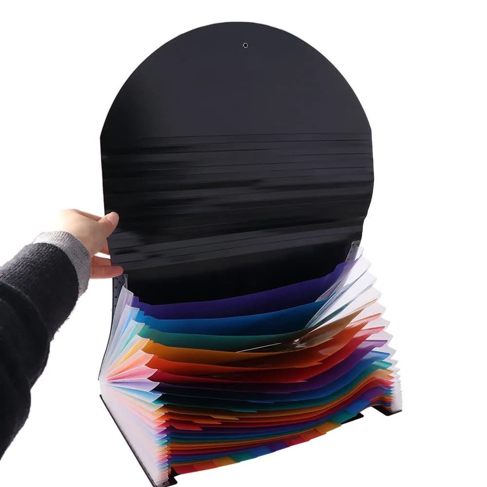 Organizzatore Portatile per Documenti con 25 Tasche, Scatola Espandibile Multiuso in Plastica A4, Cartella Arcobaleno per Forniture Artistiche e Ufficio