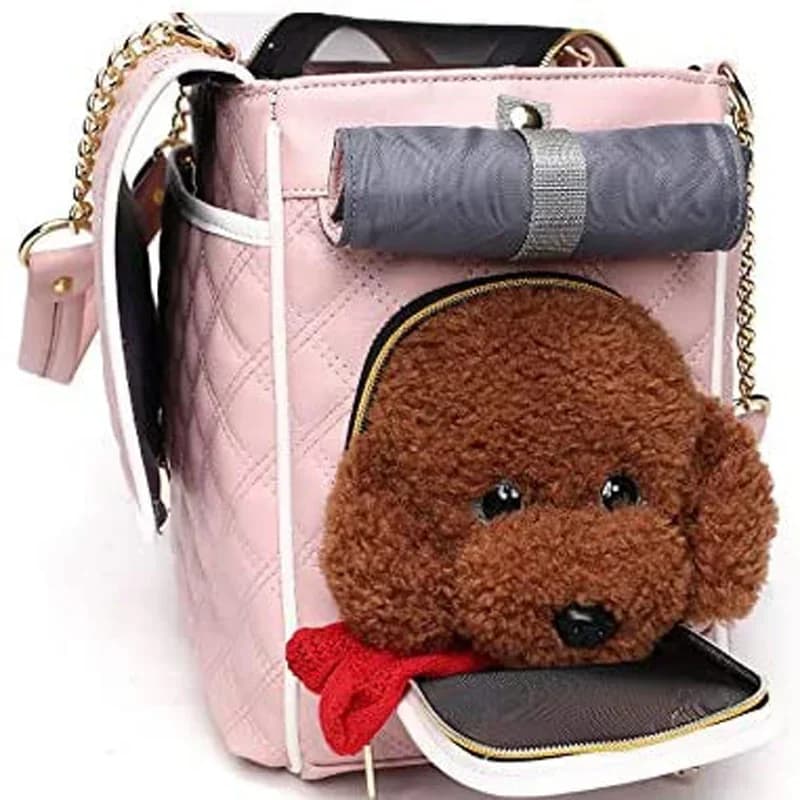 Per borsa per animali domestici Borsa a tracolla per cani Borsa a tracolla per cuccioli in pelle PU Borse per trasporto gatti adatte