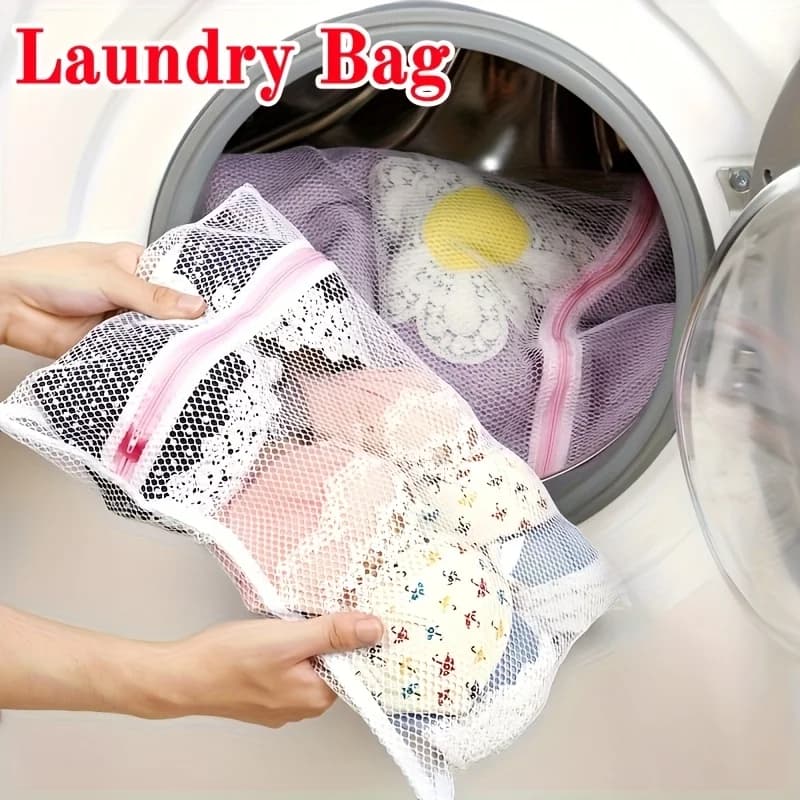 Heavy Duty Linen Bag with Zipper Closure - Mesh Washing Organizer for Clothes Washable delicate travel bag in washing machine