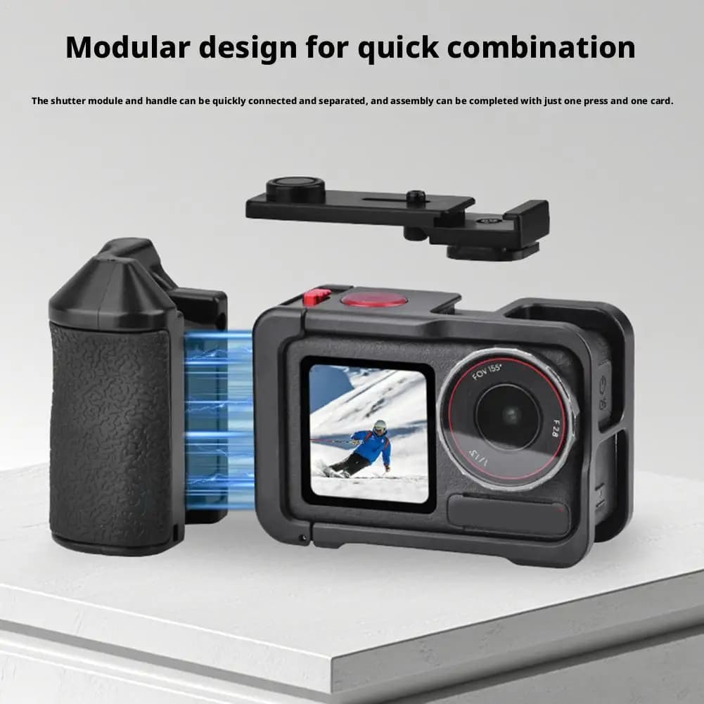 Action camera grip for DJI Action 3/4/5 PRO Action Camera ABS Handle Essential accessory for street photography Black Blue Pink