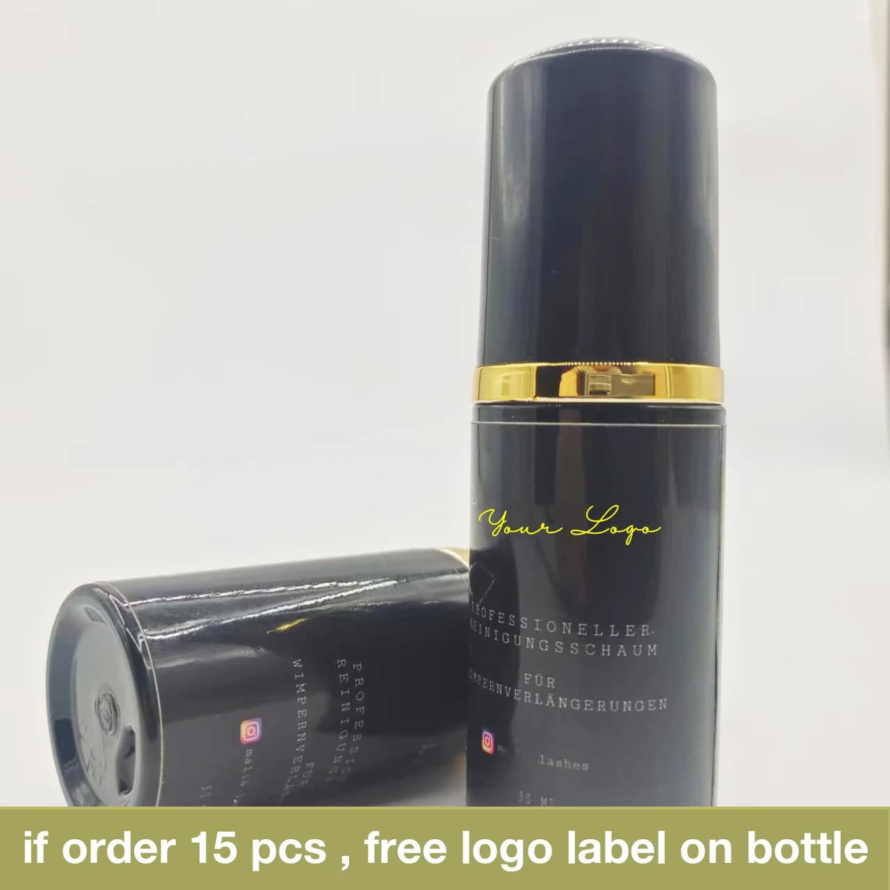 Customized Eyelash Cleaning Foam Detergent Vegan Eyelash Shampoo Nude Bath Shampoo for Eyelashes Extensions Beige