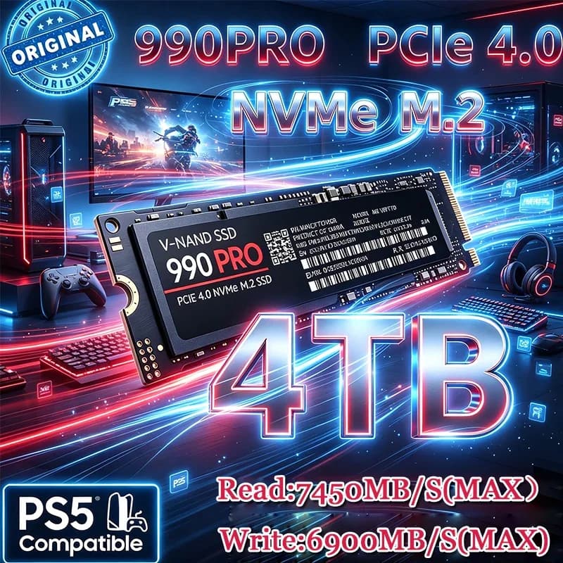 New 990 PRO M.2 NVMe SSD PCIe Gen4 High Performance Internal Drive 500GB 1TB 2TB 4TB Storage Upgrade For PS5 Desktop Laptop