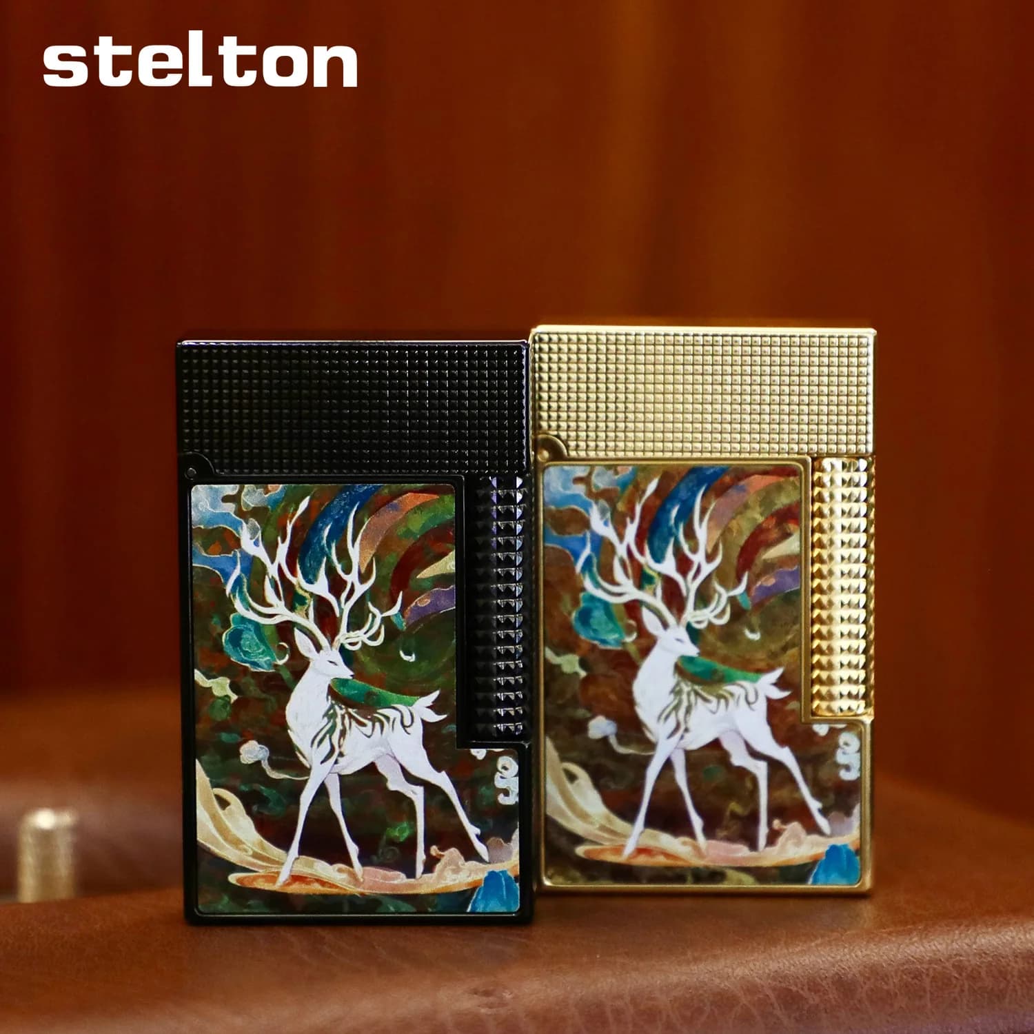 Stelton Piano Accendino gonfiabile con cervo a nove colori, accendino butano con accensione antiscivolo laterale di fascia alta, accessori per sigarette, regalo da uomo