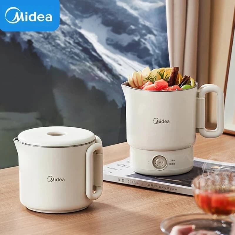 Midea Folding Electric Kettle 700ML Stainless Steel Water Boiler 220V Portable Multi Cooker 600W Heating Foldable Noodle Pot