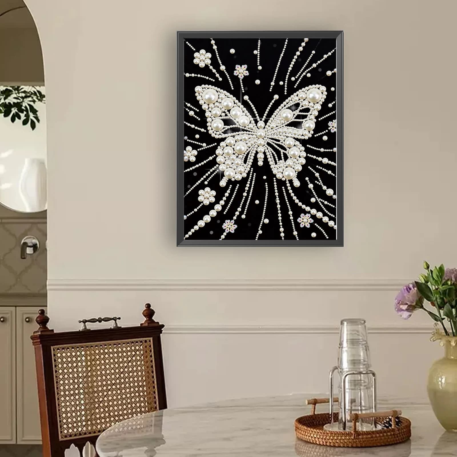 DIY Pearl Dot Painting for Adults/Beginners Gift Home Decor Pearl Gem Paintings Picture Arts Craft 30x40cm Without Frame