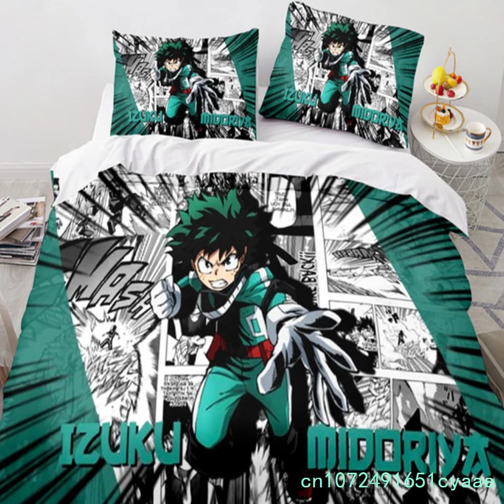 NEW My Hero Academia Anime Duvet Cover Set With Pillow Covers Polyester Teens Kids Bedding Set Full Queen King Size Bed Linen