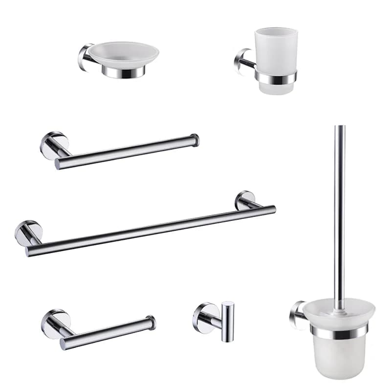 High Quality Glossy Chrome Wall Mount Shelf Toilet Bath Hardware Paper Holder Towel Bar Rack Rail Rod Robe Hook Hanger