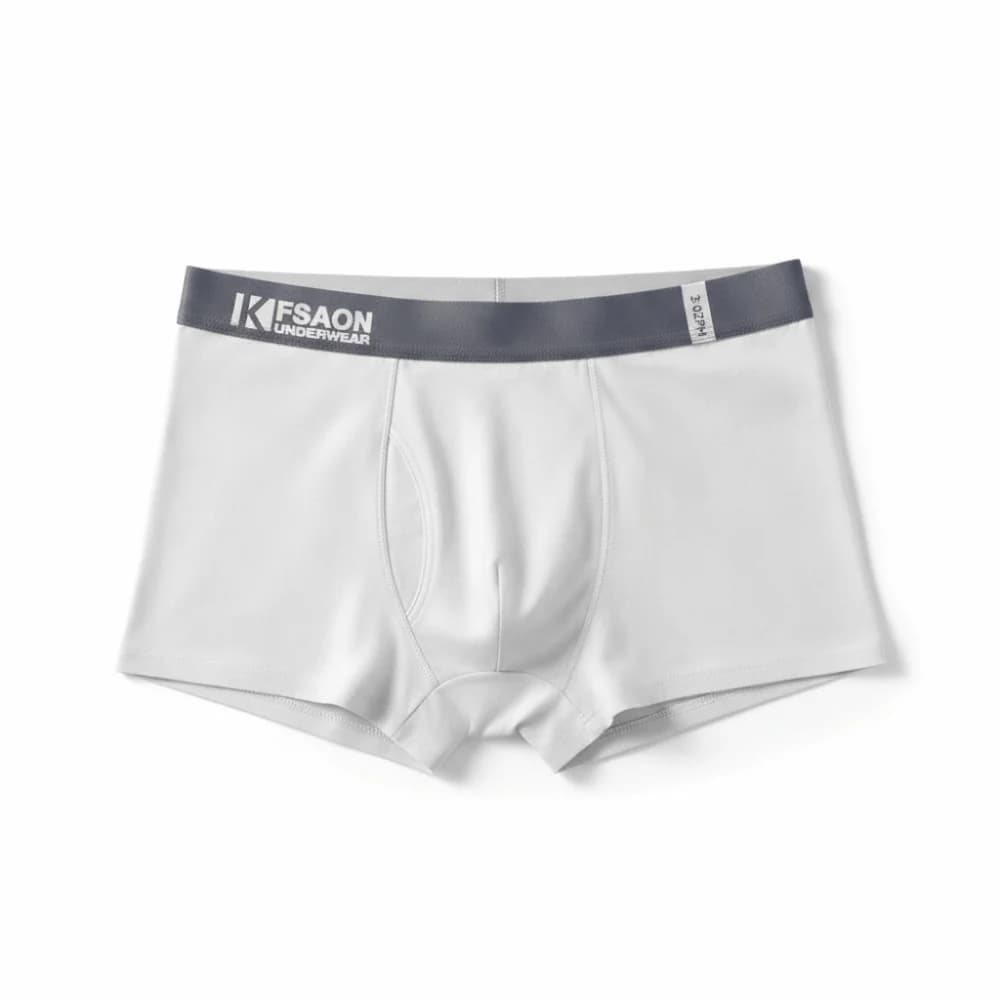 Simple Style Mid Waist Men's Boxer Briefs Cotton Breathable Underwear Lingerie Flat Front Panties Sports Wear