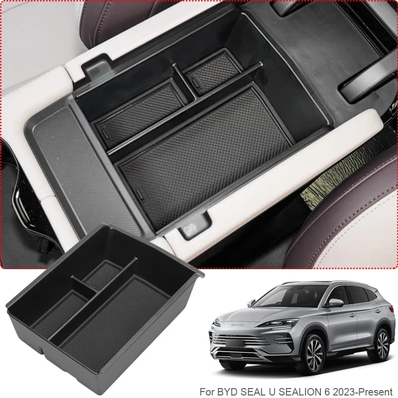 Auto Bracciolo Scatola di Immagazzinaggio Per BYD SEAL U SEALION 6 2023-2026 Porta di Stoccaggio GPS Organizzatore Sotto Centrol Vassoio di Controllo Portabicchieri di Acqua