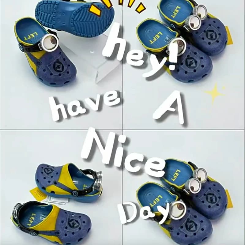 Cartoon Cartoon Bibs Around The Beach Minions Hole Shoes Breathable Non-slip Waterproof Deodorant Birthday Gift Outdoor Sandals.