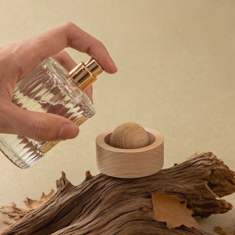 Wooden Ball Aroma Diffuser for Home Car Essential Oil Scented Decor Portable Fragrance Stone