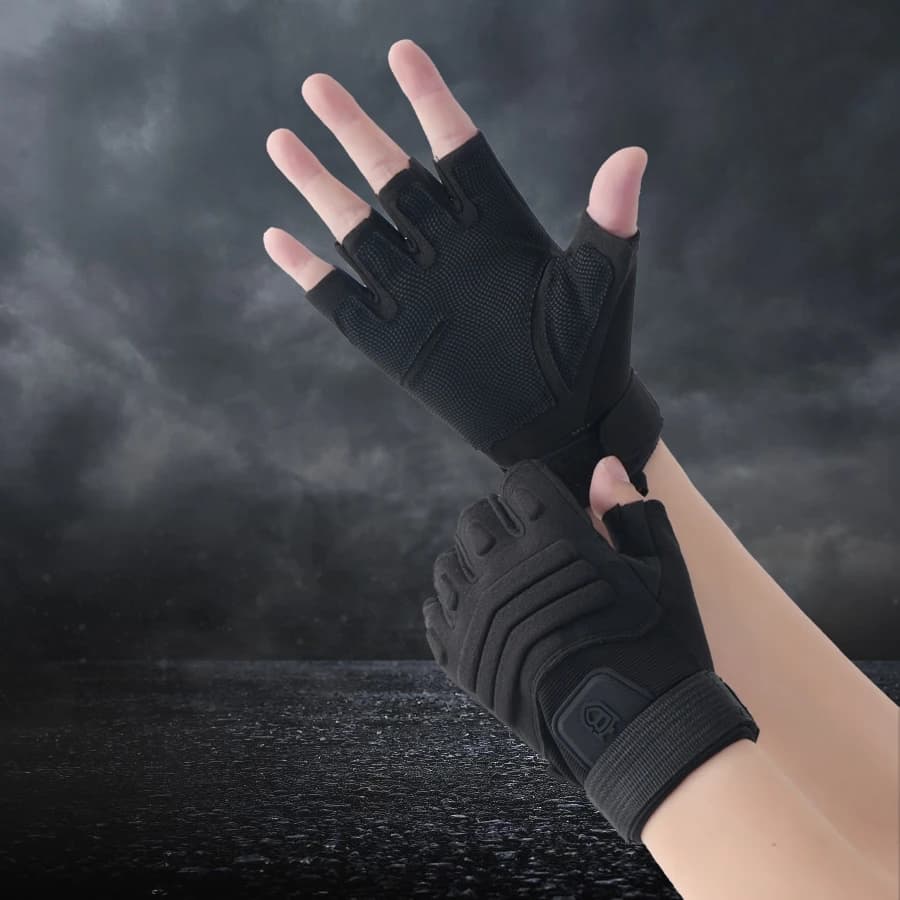 Men's half finger fitness Gloves, outdoor tactical training, combat, iron, horizontal bar, wear-resistant, non-slip M