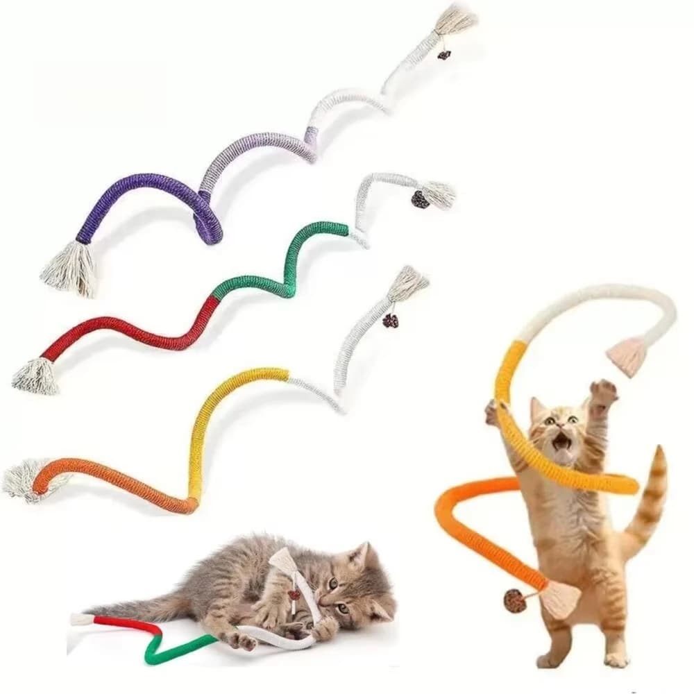 Giocattolo per gatti con corda da masticare con erba gatta ricaricabile, adatto per gatti da interni, giocattoli per la dentizione dei gattini, giochi da masticare sicuri e pulizia dei denti
