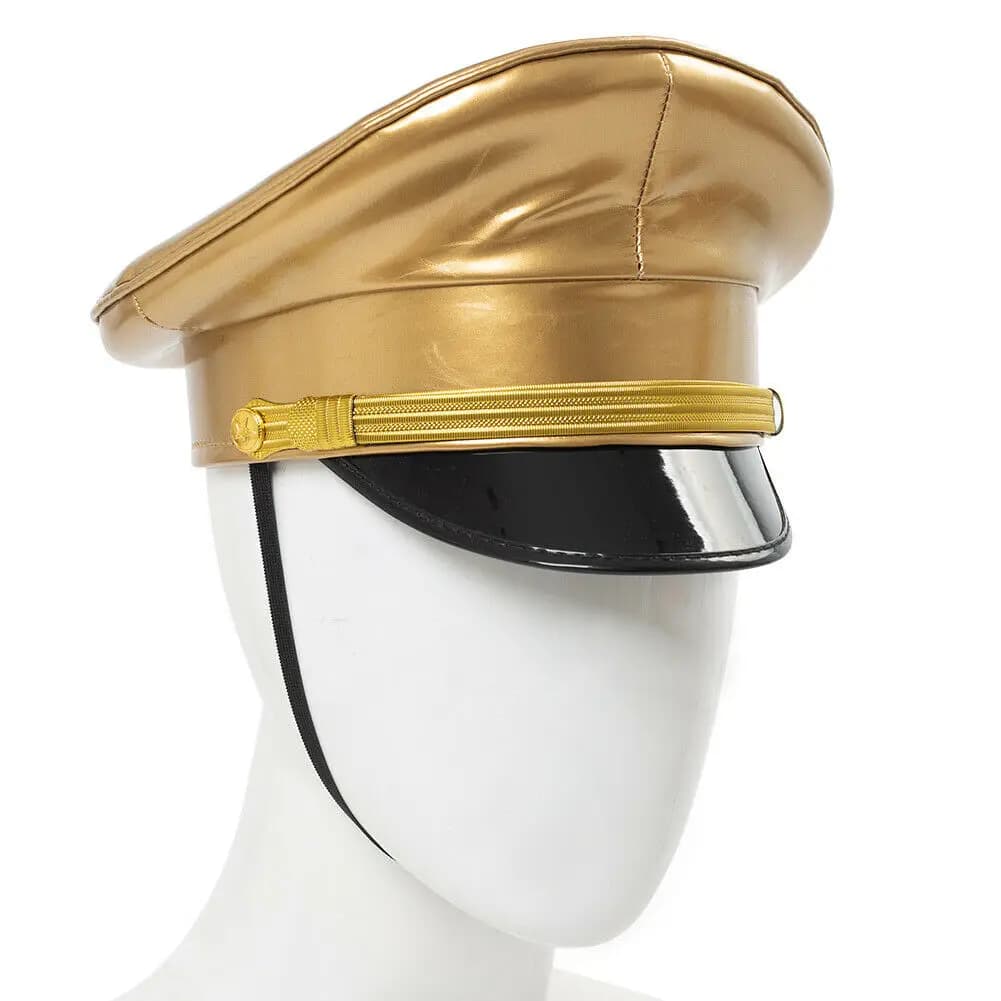 Personality Women PU Leather Captain Cap Prom Performance Big Brimmed Hat Bar Cosplay Show Hat Beret Cap