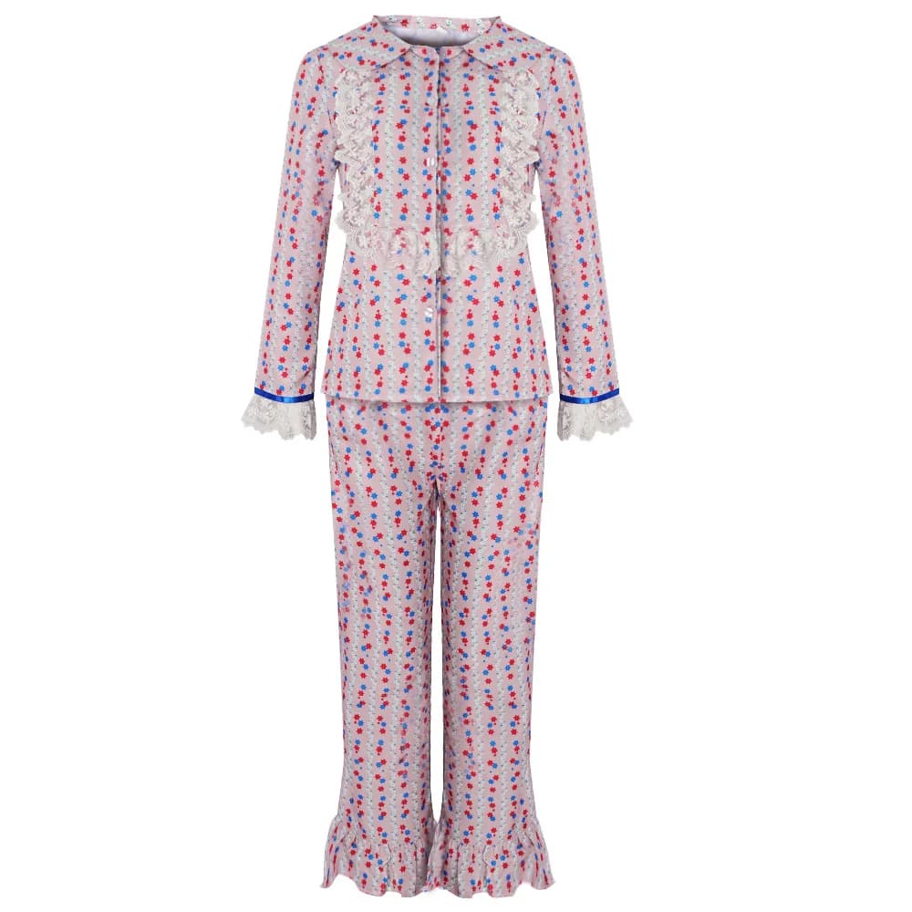 Horror Movie The Exorcist Regan Women Pink Pajamas Cosplay Costume Halloween Masquerade Carnival Dress Up Party Outfits