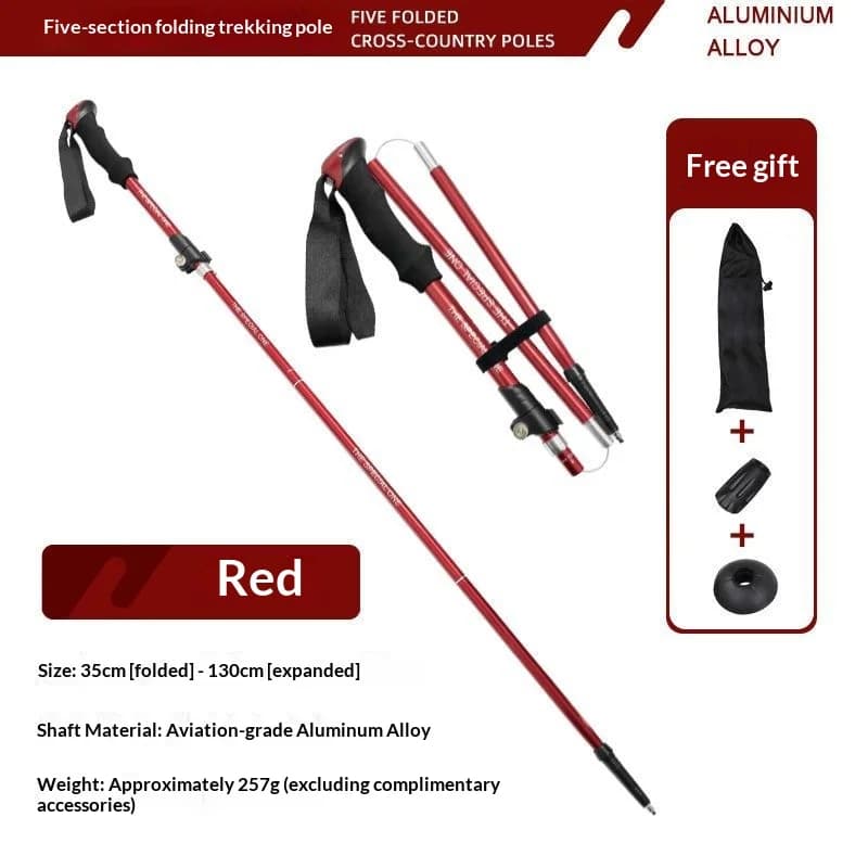 2pcs Aluminum Outdoor Hiking Anti Shock Walking Sticks Telescopic Trekking Climbing Poles Ultralight Walking Canes 130CM