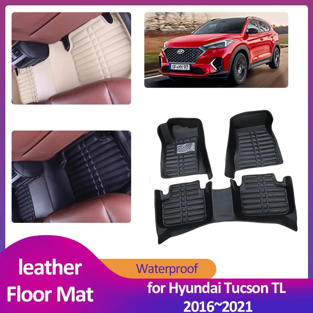 Car mat for Hyundai Tucson TL 2016 ~ 2021 2017 2018 inner lining for foot waterproof custom accessories