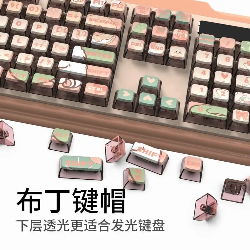 Keycap PBT a tema bidimensionale con design a pallina, ad alto contenuto di PBT, per tastiera meccanica