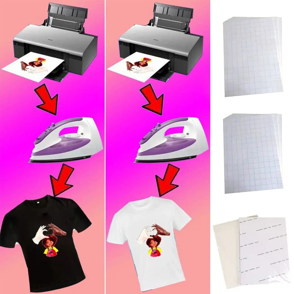 T-shirt per pittura su carta per trasferimento di calore in tessuto leggero termico fai-da-te con stampa a sublimazione a getto d'inchiostro di moda