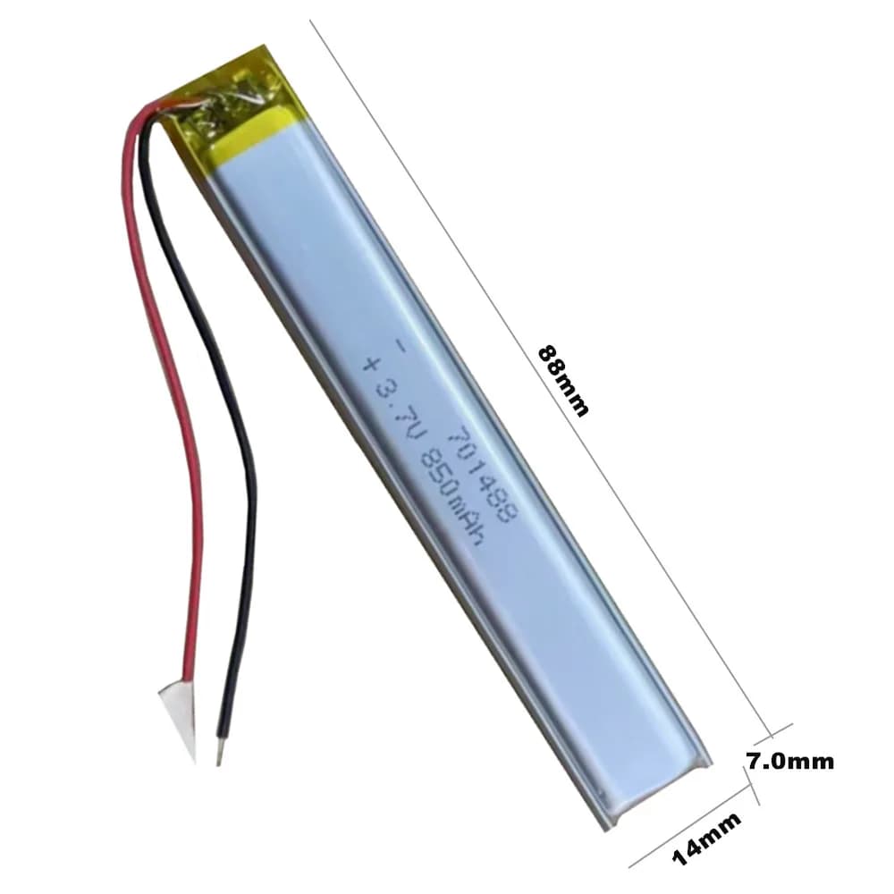 701488 Batteria agli ioni di litio ai polimeri di 850mAh per selfie stick giocattolo elettrico rilevatore di fotocamera barra luminosa a LED tastiera blocco impronte digitali
