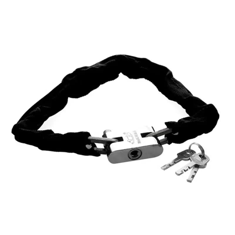 Lucchetto per Bicicletta in Metallo, Robusto Lucchetto di Sicurezza per MTB e Bici da Strada, Lucchetto a Catena per Moto con Chiave
