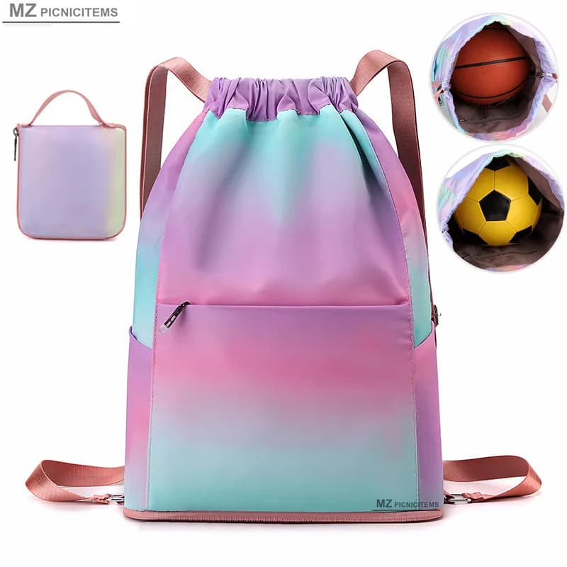 Zaino da palestra da uomo per basket, allenamento di calcio, accessori per il fitness, borsa sportiva da donna leggera e pieghevole da viaggio all'aperto