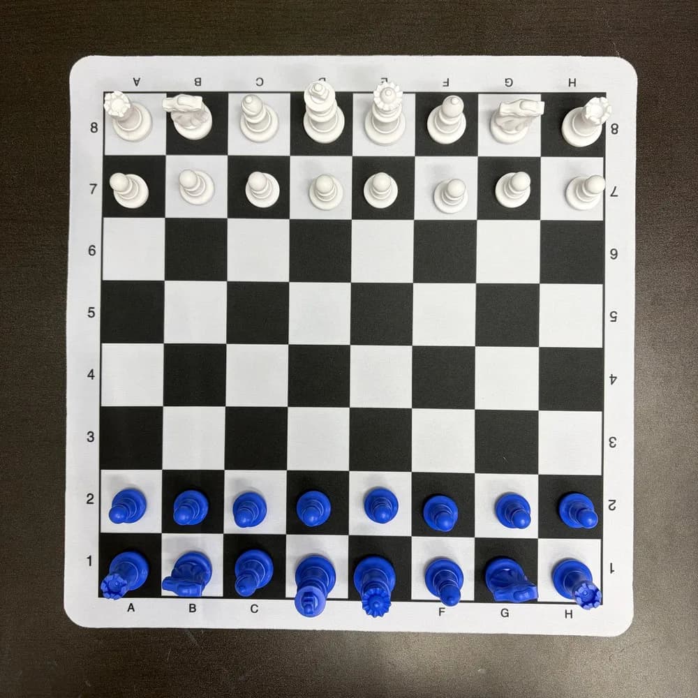 35CM/13.78IN Chess Sets, Black and white,Include: A Chessboard mat + 32 Pieces for Family Gatherings and Party Game Night
