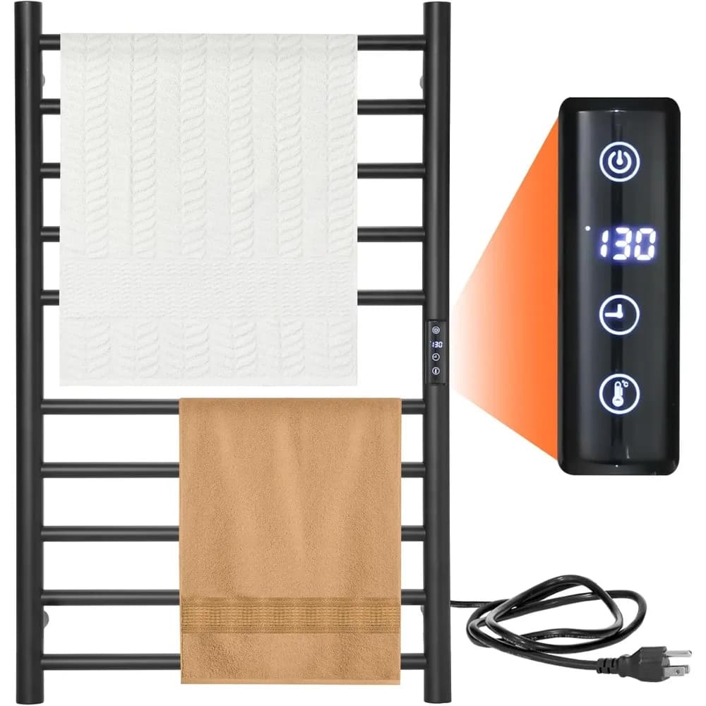 VARIPOWDER Scaldasalviette, portasciugamani riscaldati a parete da 10 barre per bagno Impostazione 24 ore e controllo della temperatura riscaldato Dr