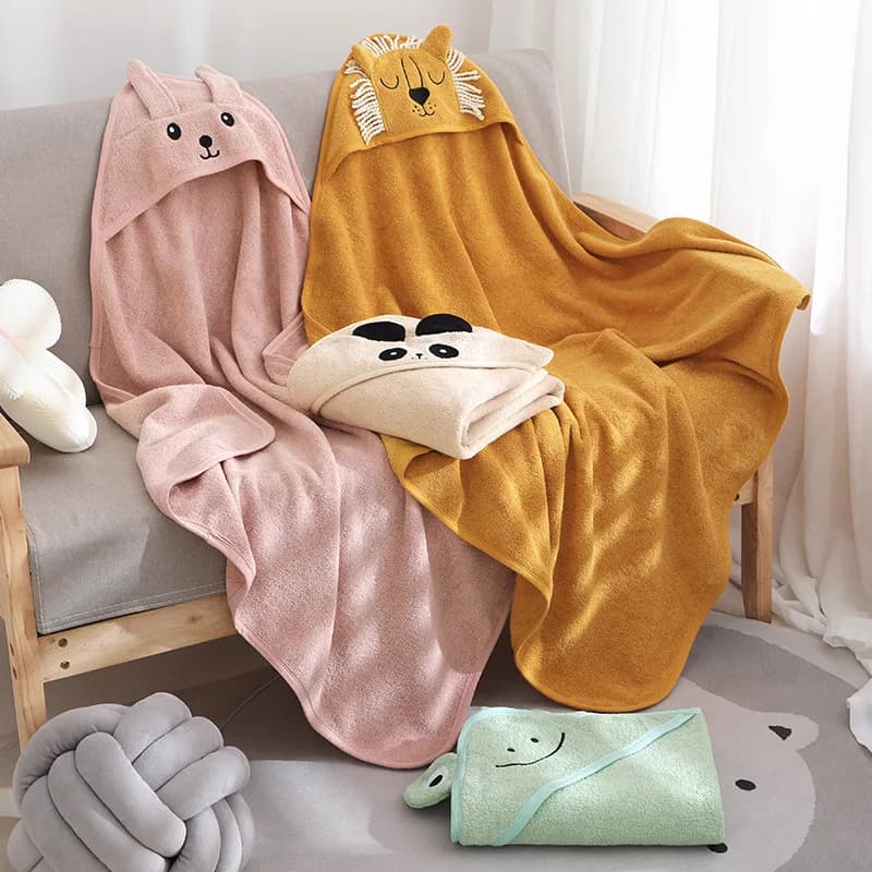 Children's Cotton Bathrobe Towel Swimwear Hoodie for Cartoon Boys Boys Girls Towel Swimwear Paddling Infant Bathrobe