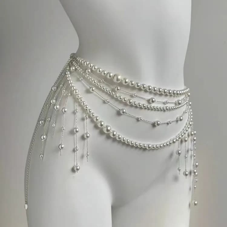 Butterfly Princess Layered Fringe Body Chain, French Chic Light Luxury Waist Chain & Necklace Heavy Craft Ethereal Fairy Jewelry