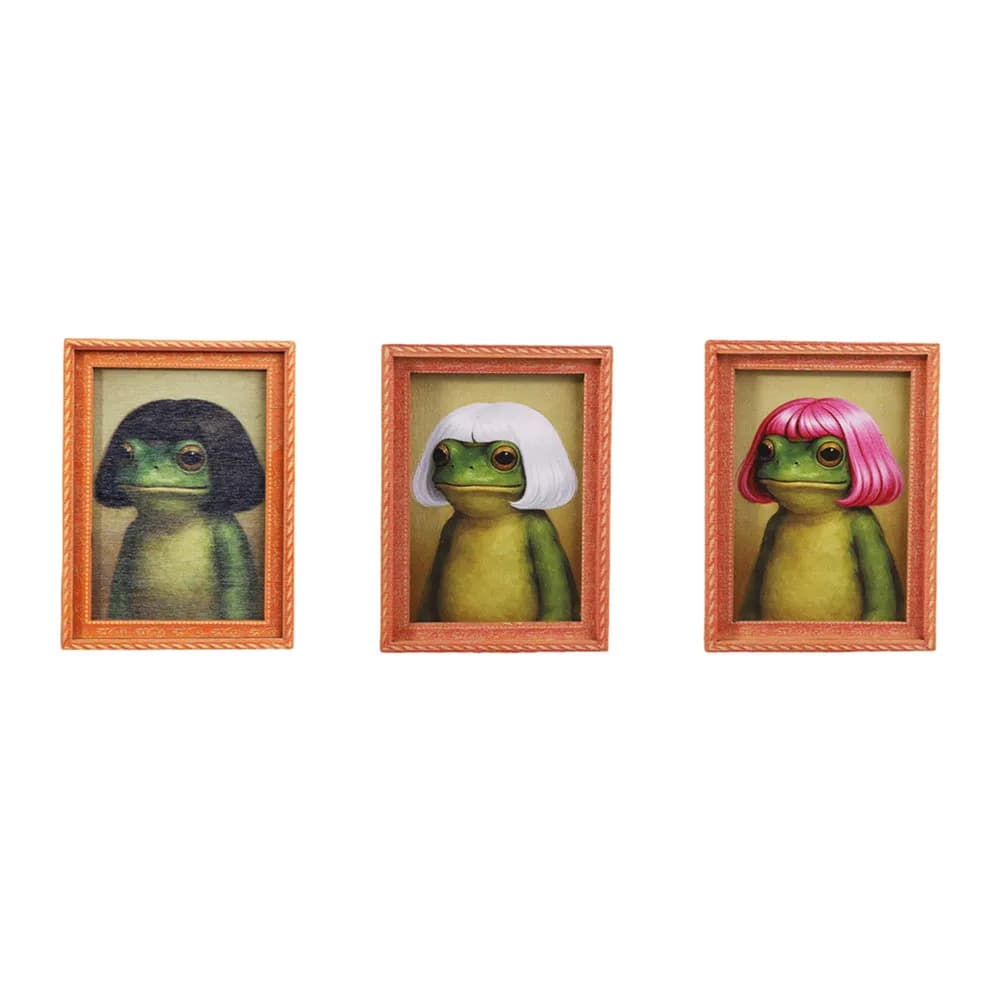 Magnete Portafoto in Legno a Forma di Rana - 8x6cm, Design Accattivante Nero/Rosa/Bianco per Frigorifero e Decorazione Casa