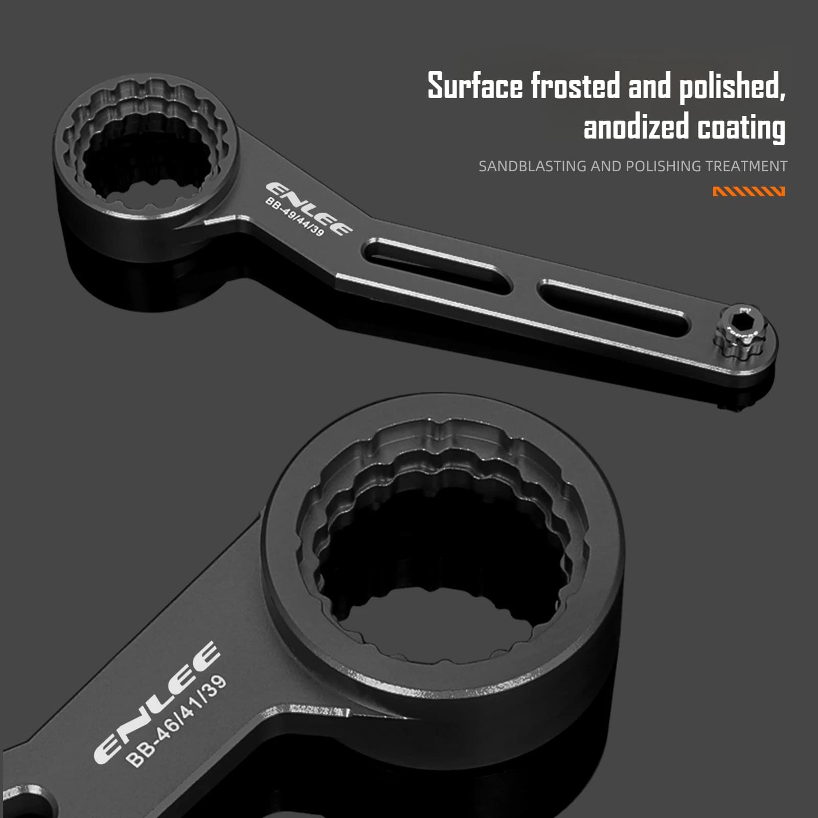 ENLEE 6‑in‑1 Bicycle Bottom Bracket Wrench BB Tool for BB‑39 BB‑41 BB‑44 BB‑46 BB‑49 with Crank Cap Remover Bike Repair Tool