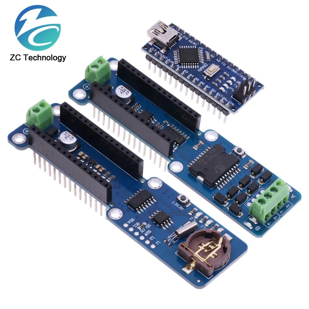 Data Registration Shield for Arduino Nano Logger 3.3V Recorder Module RTC real-time watch/schede Driver double channel motor Nano L298P