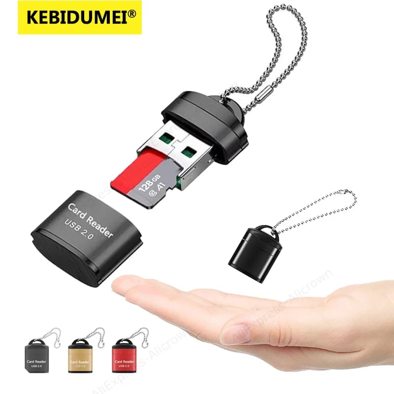 KEBIDUMEI Mini lettore di schede USB 2.0 ad alta velocità TF per adattatore per scheda di memoria Micro SD per computer desktop, laptop, notebook, cartridg