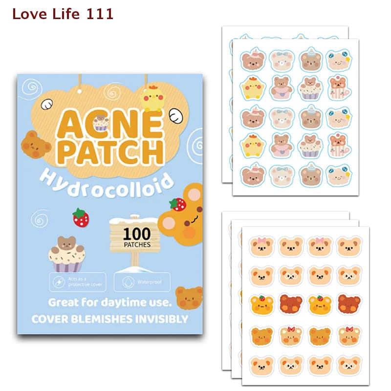 New 100 pcs Bear Face Skin Care Acne Brufolo Patch Invisible Professional Healing