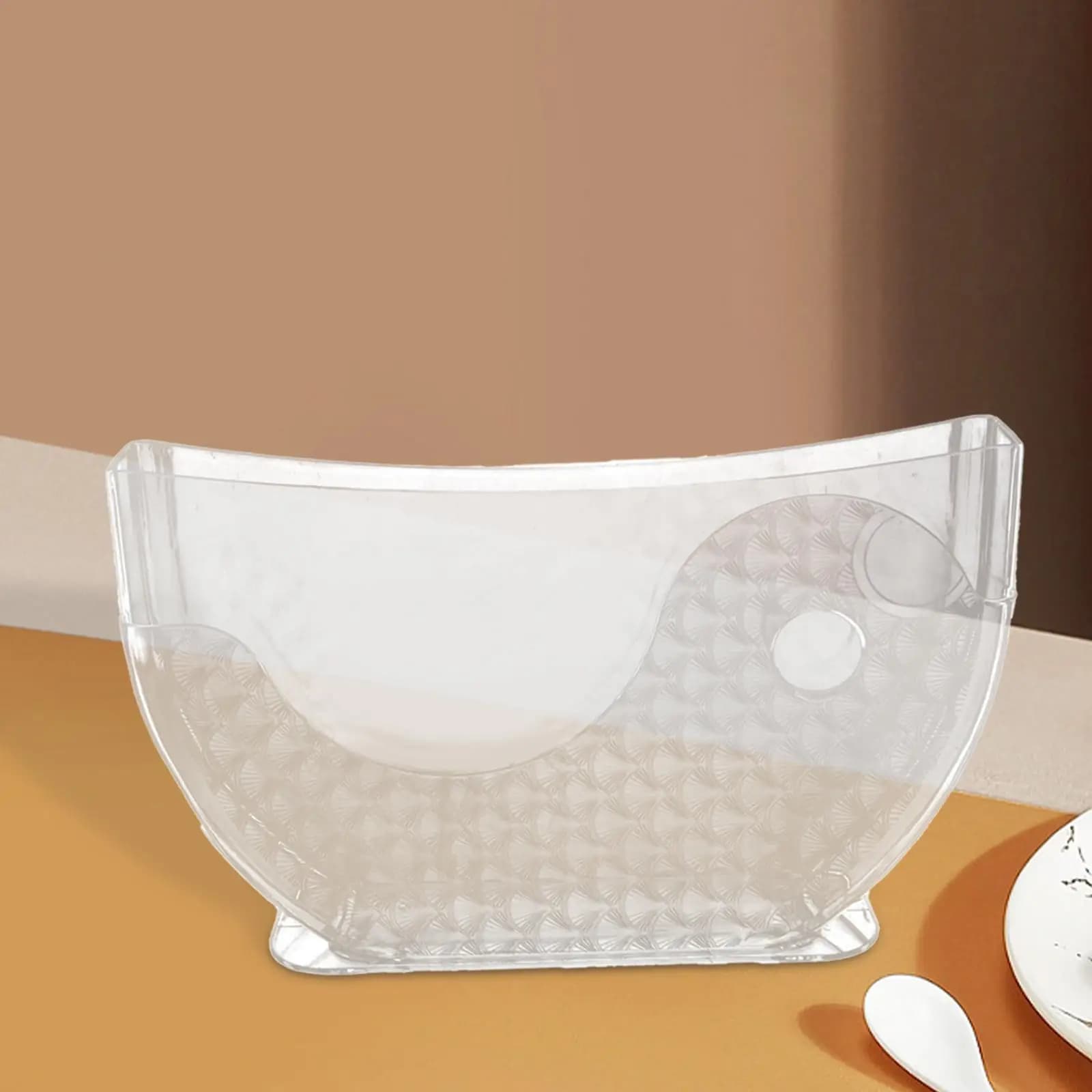 Vassoio per ciotola per acqua in carta di riso Vassoio per rotoli a molla antiscivolo Ciotola per acqua per rotoli di primavera Scaffale per noodle in plastica trasparente Ps Scatola di carta di riso