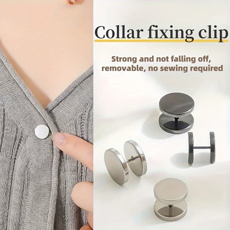 2/4 pieces cuff closure with seamless spiral buckle for fashionable buttons on collars fastener clip to prevent cabinet malfunction