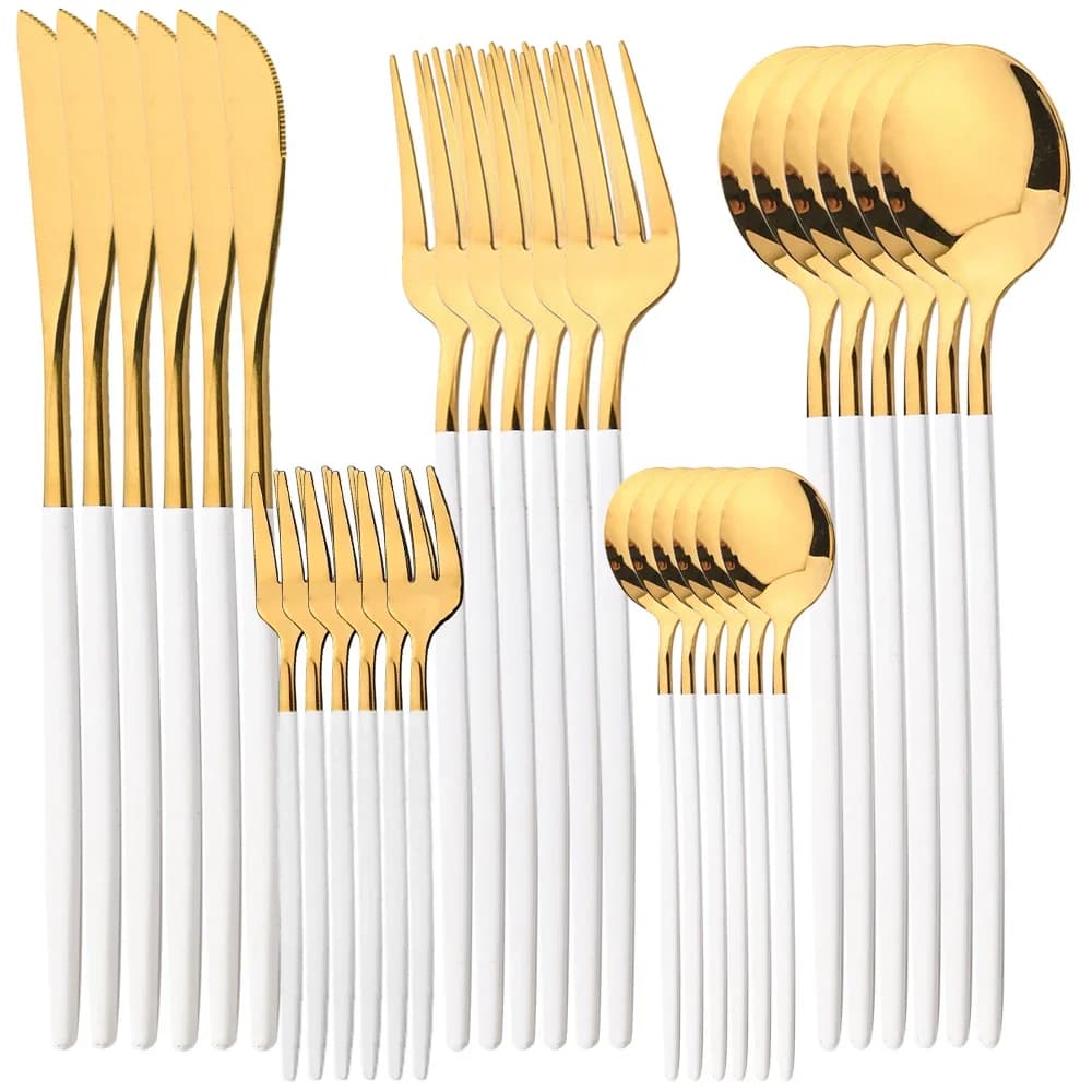 30-piece crockery set Stainless steel crockery Set Knife Forchetta Cucchiaio Posate Cookware Set silverware table for dinner