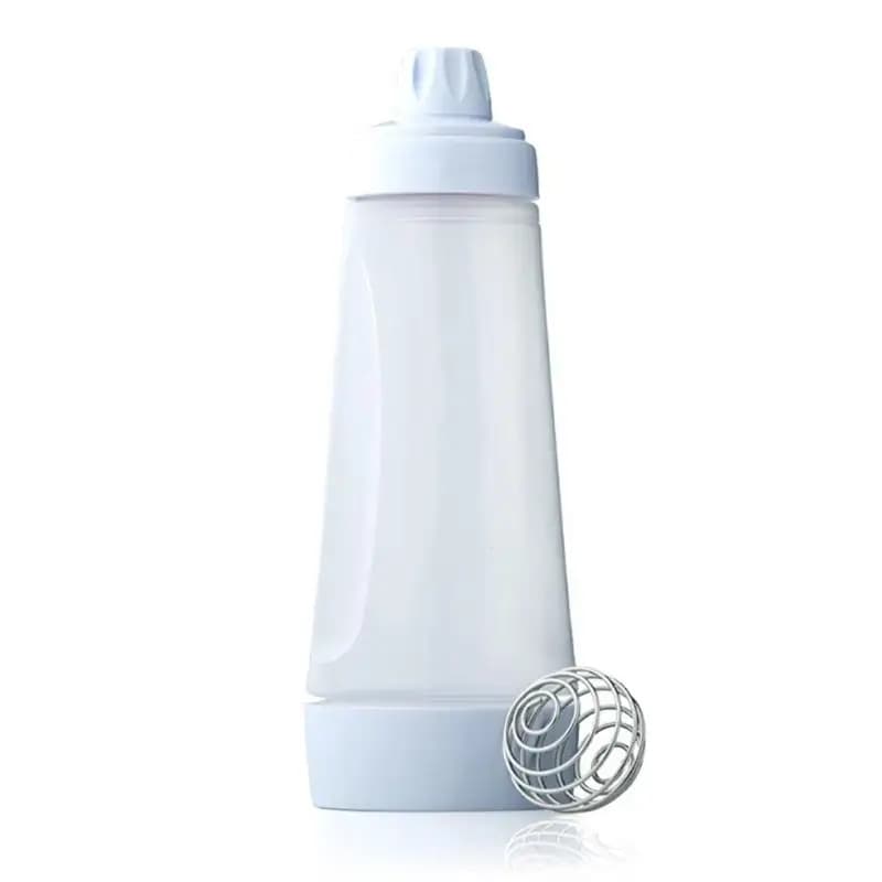 R9UF Pancakes Batter Mixer Bottle Set Large Capacity Mix Dispenser with Shaker Ball, Whisk, and Brush for Waffles, Cupcakes