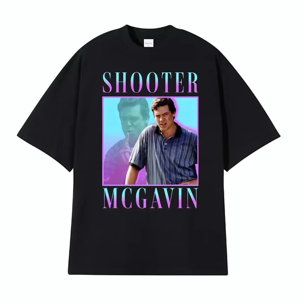 T-shirt Omaggio a Shooter McGavin e Happy Gilmore, Stile Pop Culture, Vintage, Unisex, in Cotone, Casual, con Humor, per Uomo e Donna