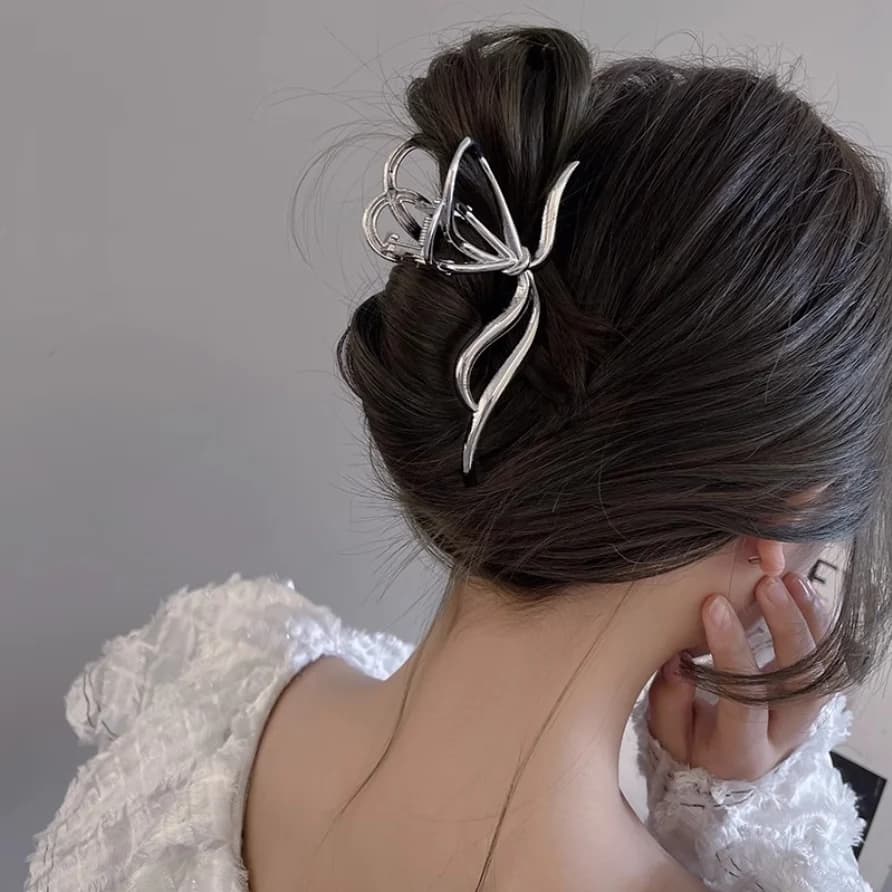 Nuove donne eleganti artigli per capelli con fiocco geometrico fermaglio per capelli semplice vintage afferrare grandi forcine in metallo barrette accessori per capelli moda