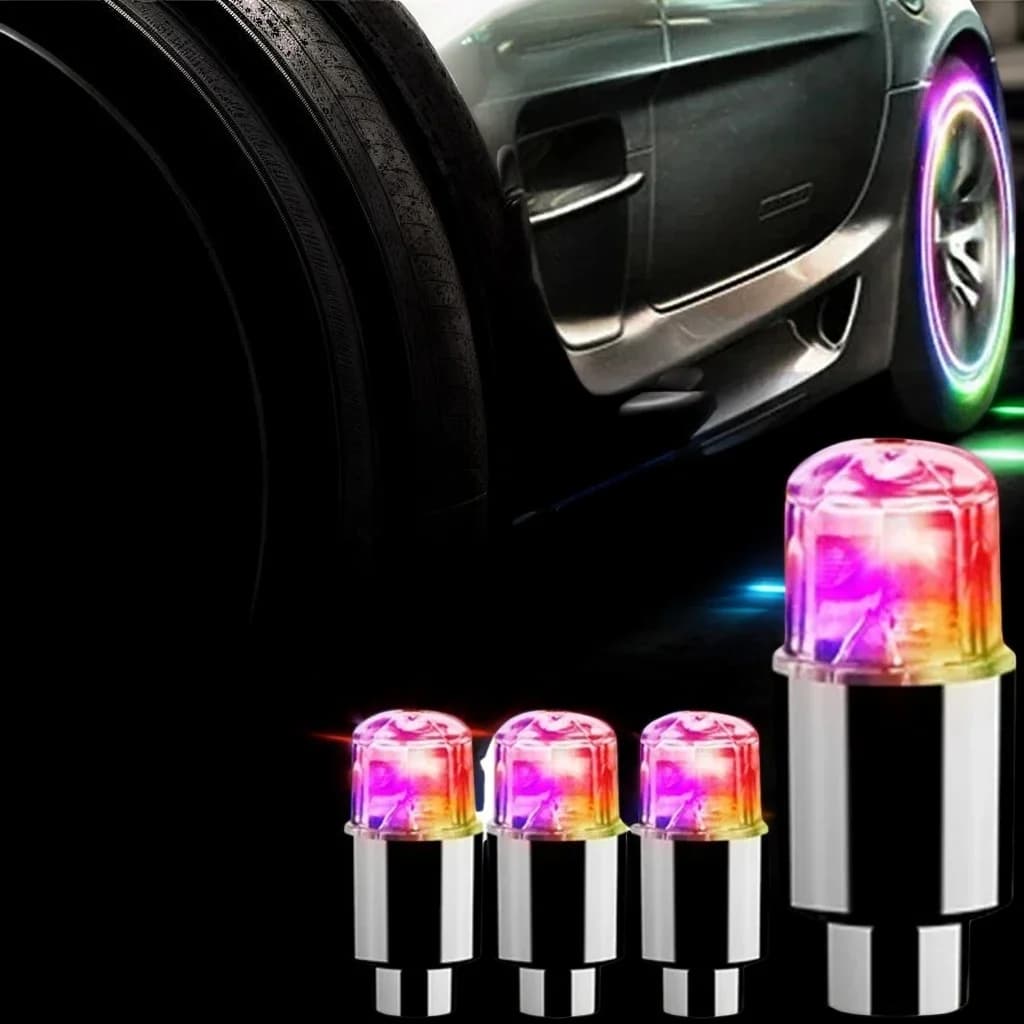 LED lights for bicycle tyre valve cap - Colorful flash lamps for motorcycle bike accessories