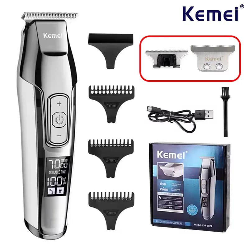 Kemei KM-5027 Tagliacapelli elettrico originale Tagliacapelli ricaricabile Display LCD Parrucchiere Macchina da taglio professionale